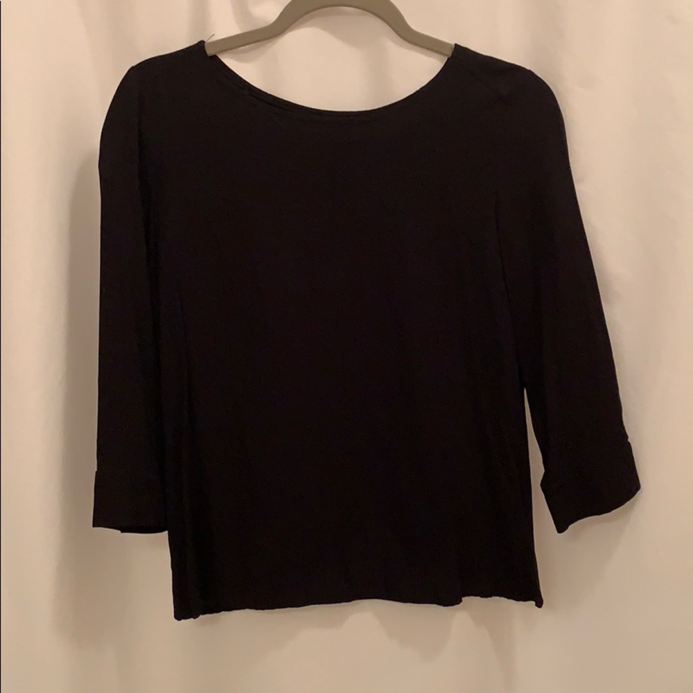 UO 3/4 Sleeve Black Blouse